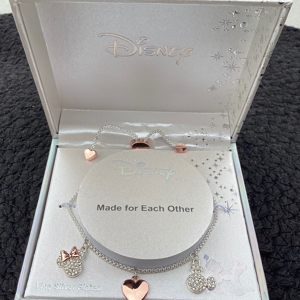 Disney Made for Each Other silver & gold bracelet. Fine jewelry.